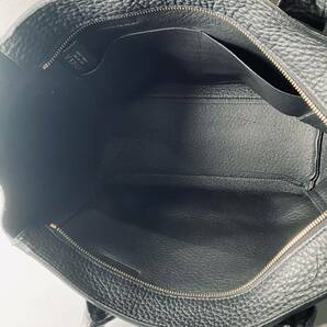 1円~ 極美品 /大容量 フルラ FURLA ハンドバッグ トートバッグ メンズ ビジネス バッグ レディース レザー ブリーフケース シボ革 黒の画像5