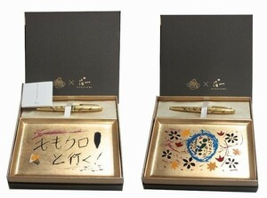 ■送料無料■ HAKUICHI 箔一 ももクロと行く！ ありがとう石川県 2点set 金沢箔工芸品 金箔 お盆 ボールペン セット 未使用品 現状品 a5312