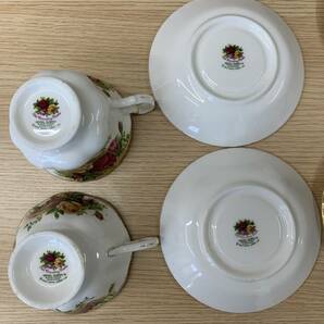 ☆136 ROYAL ALBERT ロイヤルアルバート カップ ＆ソーサー 6客セット スプーン 2点付 食器 花柄 来客用 オールドカントリーローズの画像5