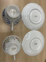 ☆138 NARUMI CHINA カップ ソーサー 2タイプ 全5客 おまとめ ブルー グリーン 上品 食器 紅茶_画像4