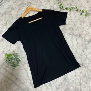 トップス　半袖　レディース Tシャツ カットソー 黒 グレー M 無地 ブラック クルーネック