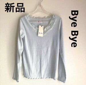 新品　Bye Bye レースVネック　カットソー