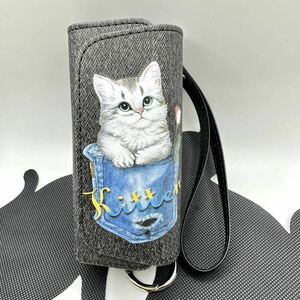 アイコス イルマ 用 ケース iqos iluma 用 ケース　　ILUMAケース　カバーフォリオ型　iQOS ポケット猫黒