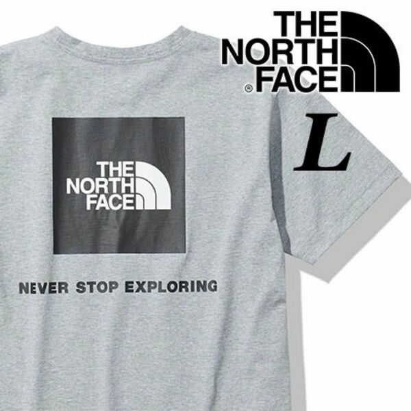 【L】新品★The North Face★ノースフェイス★スクエアロゴティー★グレー★半袖 Tシャツ NT32350 32447