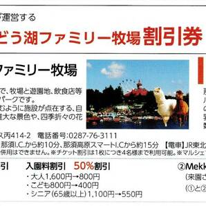 複数可 / 送料63円〜 ★ 1枚で4名迄割引「 日本スキー場開発 株主優待券【 那須高原りんどう湖ファミリー牧場 割引券 】」/日本駐車場開発の画像3