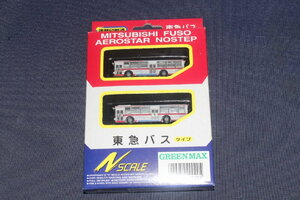 GM グリーンマックス『 Nスケールアクセサリー No.2002【 三菱ふそう エアロスターノンステップ 東急バス（2台入）】』検/バスコレクション