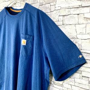 Carhartt カーハート ロゴポケット半袖Tシャツ カットソー RELAXED FIT FORCE ブルー 3XL TALLの画像3