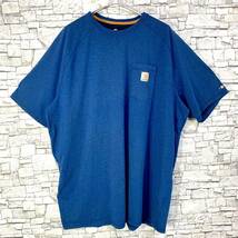 Carhartt カーハート ロゴポケット半袖Tシャツ カットソー RELAXED FIT FORCE ブルー 3XL TALL_画像10