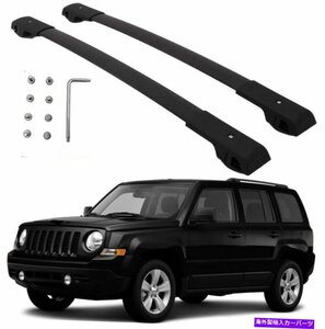 ジープパトリオットのための2pブラック2007-2017ルーフラックレールクロスバー荷物キャリア2P black for jeep patriot 2007-2017 Roof Rac