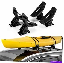 クロスバーカーカヤックラックホルダーキャリアサドルウォータークラフトルーフラックカヌー4PCSCross Bar Car Kayak Rack Holder Carrier_画像1