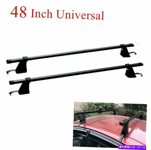 48 ユニバーサルブラックアルミニウムカートップルーフラックカーゴ荷物キャリアクロスバー48 Universal Black Aluminum Car Top Roof R