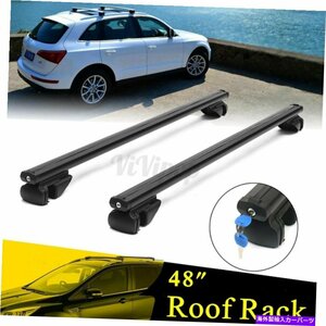 48 ''カートップ荷物ルーフラッククロスバーキャリアアルミニウムロック可能調整可能な米国48'' Car Top Luggage Roof Rack Cross Bar Car