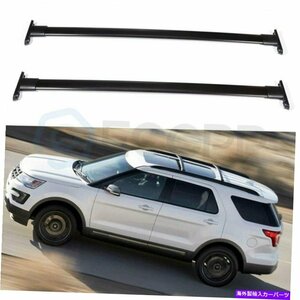 2014-2015フォードエクスプローラーアルミニウムトップルーフラッククロスバーキャリアブラックFor 2014-2015 Ford Explorer Aluminum Top