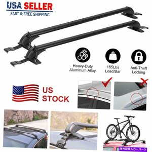 ユニバーサルカートップルーフラッククロスバー43.3 荷物キャリア調整可能なアルミニウムUniversal Car Top Roof Rack Cross Bar 43.3 L