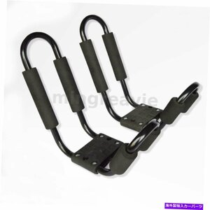 1ペアのアイアントップルーフラッククロスバー貨物輸送業者スキーサーフカヤックカヌー用1 Pair Iron Top Roof Rack Cross Bar Cargo Carr