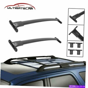 16-18フォードエクスプローラーブラック防水のためのトップルーフラッククロスバー荷物キャリアTop Roof Rack Cross Bar Luggage Carrier