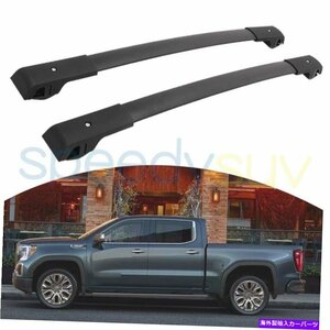 GMC Sierra 2014-2021ブラッククロスバー荷物ルーフラックレールキャリアの米国株式US Stock For GMC Sierra 2014-2021 Black Cross Bar L