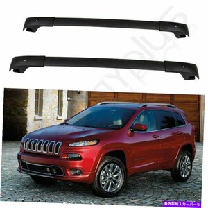 ジープチェロキー2014-2020ルーフレールラッククロスバーに合うブラッククロスバーペアPair Black Cross Bars Fit for Jeep Cherokee 2014