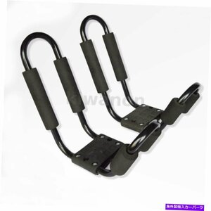 1ペアの鉄のトップルーフラッククロスバー貨物キャリアスキーサーフカヤックカヌーブラック1 Pair Iron Top Roof Rack Cross Bar Cargo Ca