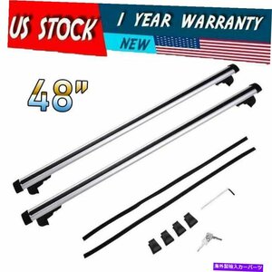 120cmの48調整可能クランプクロスバールーフラックレールキャリア付きロックキー48 In 120cm Adjustable Clamps Cross Bar Roof Rack Rail