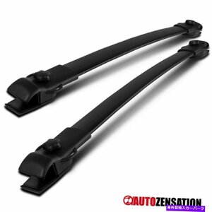 11-18トヨタシエナアルミニウムルーフトップレールラックブラッククロスバーペアカーゴFit 11-18 Toyota Sienna Aluminum Roof Top Rail R