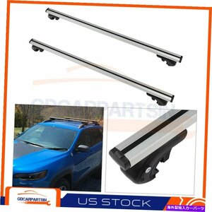 2014-2018のシルバールーフラックジープチェロキークロスバー/ロック調整可能レール付きSilver Roof Rack For 2014-2018 Jeep Cherokee Cr