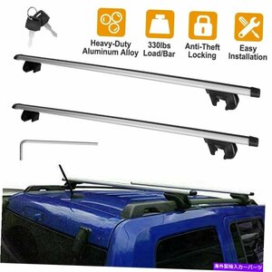 2PCSユニバーサルカールーフトップクロスバー荷物キャリーラックアルミニウム付きロックキー2Pcs Universal Car Roof Top Cross Bar Lugga