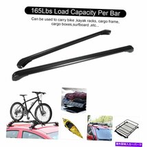 カートップルーフラッククロスバー43.3 荷物キャリア調整可能なアルミニウムブラックUSACar Top Roof Rack Cross Bar 43.3 Luggage Carr_画像2