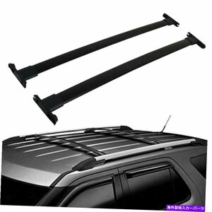 アルミニウムトップルーフラッククロスバーキャリアブラックUSフィット2014-2015フォードエクスプローラーAluminum Top Roof Rack Cross B