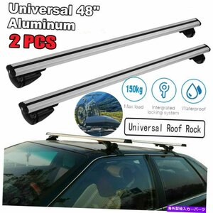 48 ユニバーサルトップルーフラッククロスバー貨物キャリアアルミニウムw/ 3種類のクランプ米国48 Universal Top Roof Rack Cross Bar C