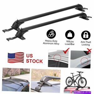 カートップルーフラッククロスバー43.3 荷物キャリア調整可能なアルミニウムUSCar Top Roof Rack Cross Bar 43.3 Luggage Carrier Adjus