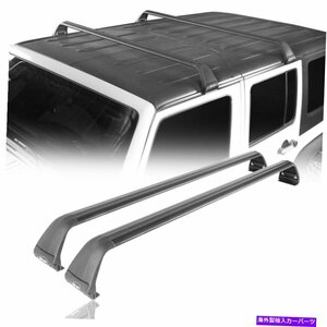 ルーフラッククロスバージープラングラーのカヤックカーゴキャリア07-21 JK JL JT 4DOORRoof Rack Cross Bars Kayak Cargo Carriers for J