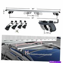 車SUVアルミニウム荷物屋根トップキャリアレールラッククロスバートラベル48 /120cmCar SUV Aluminum Luggage Roof Top Carrier Rail Rac_画像2