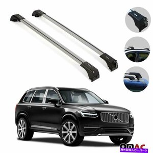 ルーフラッククロスバー荷物キャリアシルバーセットボルボXC90 2016-2022Roof Rack Cross Bars Luggage Carrier Silver Set For Volvo XC9