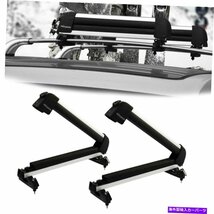 2 PCSアルミニウムルーフラックスキーキャリアラックスキーとスノーボードキャリア（30.7インチ）2 Pcs Aluminum Roof Rack Ski Carriers_画像1