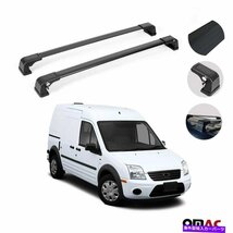 ルーフラッククロスバー荷物キャリアブラックフィットフォードトランジットコネクト2010-2013Roof Rack Cross Bars Luggage Carrier Black_画像1