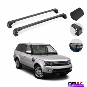 ルーフラッククロスバー荷物キャリアブラックレンジローバースポーツ2006-2013Roof Rack Cross Bars Luggage Carrier Black for Range Rov