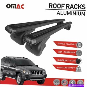 ルーフラッククロスバー荷物キャリアブラックジープグランドチェロキーWJ 1999-04Roof Rack Cross Bars Luggage Carrier Black for Jeep G