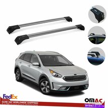 ルーフラッククロスバー荷物キャリアシルバーセットKIA NIRO 2017-2022Roof Rack Cross Bars Luggage Carrier Silver Set for Kia Niro 20_画像1