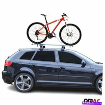 自転車キャリアルーフマウントアルミニウムスチール自転車ラックサイクリングカートラックSUVBike Carrier Roof Mount Aluminum Steel Bic_画像1