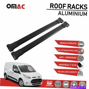 ルーフラッククロスバー荷物キャリアブラックフォードトランジットコネクト2014-2022Roof Rack Cross Bars Luggage Carrier Black for For