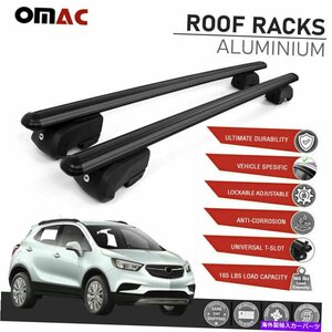 黒いルーフレールラッククロスバー荷物キャリアフィットビュイックアンコール2013-2022Black Roof Rail Rack Cross Bars Luggage Carrier