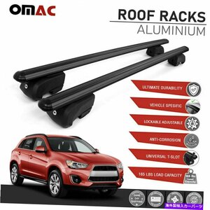 Mitsubishi Outlander Sport 2011-2022のためのブラックルーフレールラッククロスバーアルミニウムBlack Roof Rail Rack Cross Bar Alumin