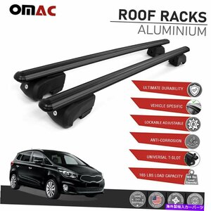 Kia Rondo 2014-2017のための黒い屋根の鉄道ラッククロスバーアルミニウム荷物キャリアBlack Roof Rail Rack Cross Bars Aluminum Luggage