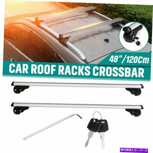 48 ユニバーサルトップルーフラッククロスバー荷物荷物キャリアレールアルミニウム+ロック48 Universal Top Roof Rack Cross Bar Luggag