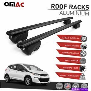 Chevy Bolt 2017-2021用の黒いルーフレールラッククロスバーAlu荷物キャリアBlack Roof Rail Rack Cross Bars Alu Luggage Carrier For Ch