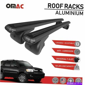 ルーフラッククロスバー荷物キャリアブラックフィットトヨタセコイア2001-2007Roof Rack Cross Bars Luggage Carrier Black fits Toyota S