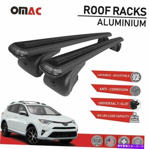 トヨタRAV4のためのルーフラッククロスバーキャリアレールルーフバーブラック2016-2018Roof Rack Cross Bars Carrier Rails Roof Bar Blac