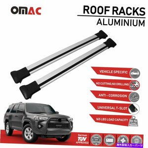 トヨタ4Runner N280 2010-2022用シルバー荷物キャリアルーフラッククロスバーSilver Luggage Carrier Roof Rack Cross Bars for Toyota 4R