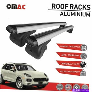 ルーフラッククロスバー荷物キャリアトップレールAluポルシェカイエン2011-2017Roof Rack Cross Bars Luggage Carrier Top Rails Alu for